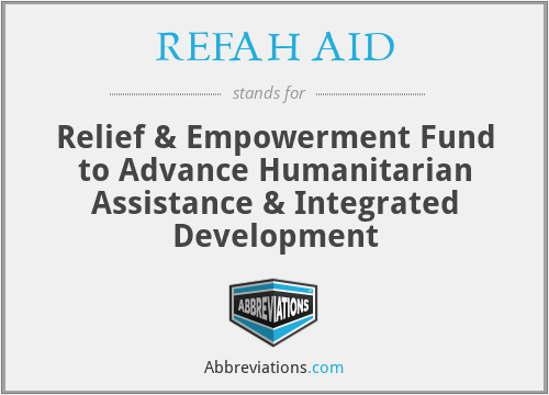 REFAH AID - Relief & Empowerment Fund to Advance Humanitarian Assistance & Integrated Development